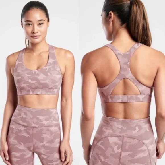 Athleta Other - Athleta | Ultimate Textured Bra A-C  Small S Textured Camo Smoked Almond Brown